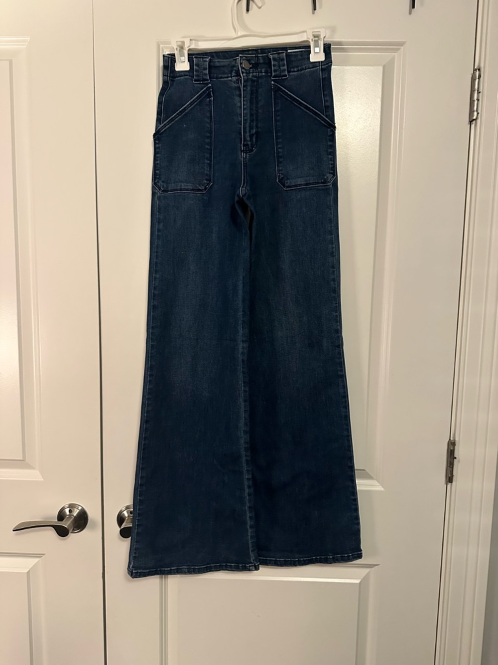 Just Black Dark Blue High-Rise Wide Leg Jeans